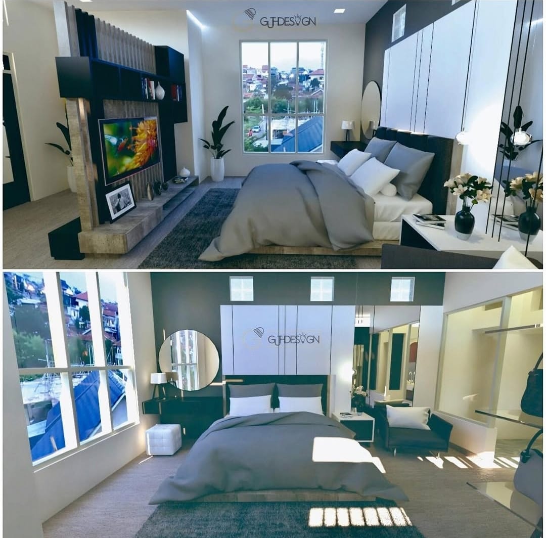 Desain interior master bedroom modern oleh GUTHDESIGN